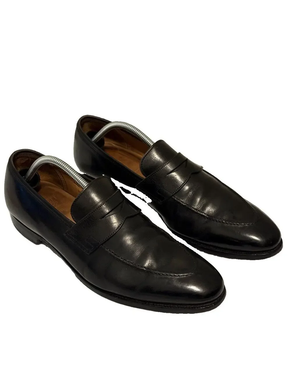 Crockett & Jones Sydney Penny Loafers Black Leather Men's UK 9.5 E US 10.5